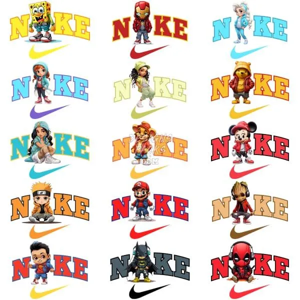 30 Swoosh Brand Mix Designs Bundle PNG