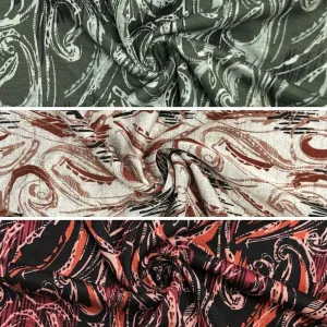 Abstract Paisley Ponte Roma Fabric