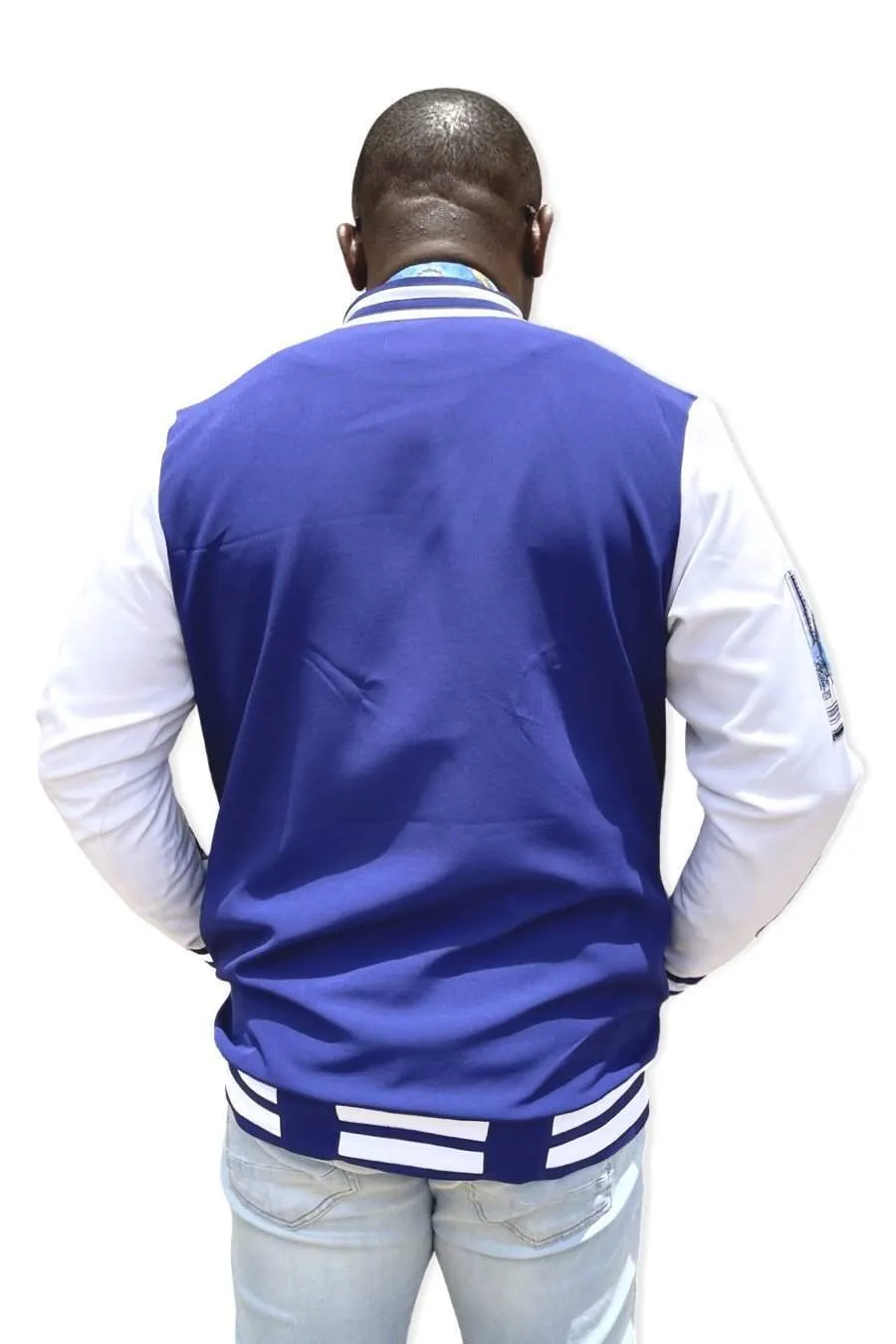 African Bomber Jacket For Men Blue