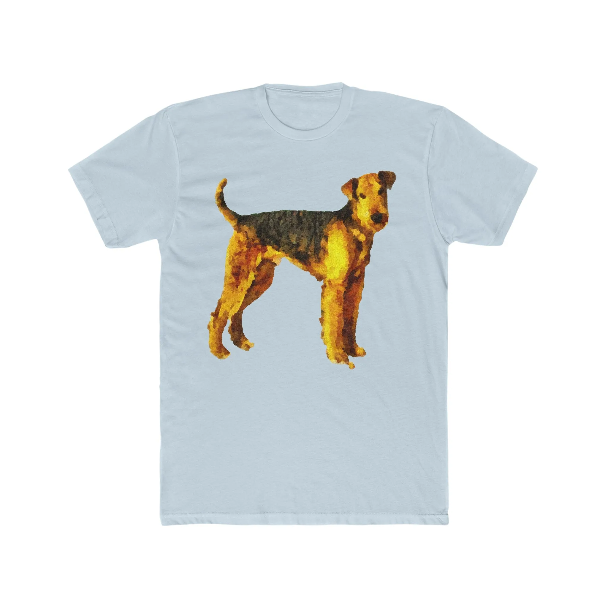 Airedale Terrier 'Lucy' Men's Fitted Cotton Crew Tee