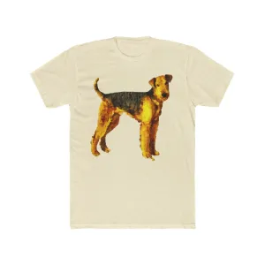 Airedale Terrier 'Lucy' Men's Fitted Cotton Crew Tee
