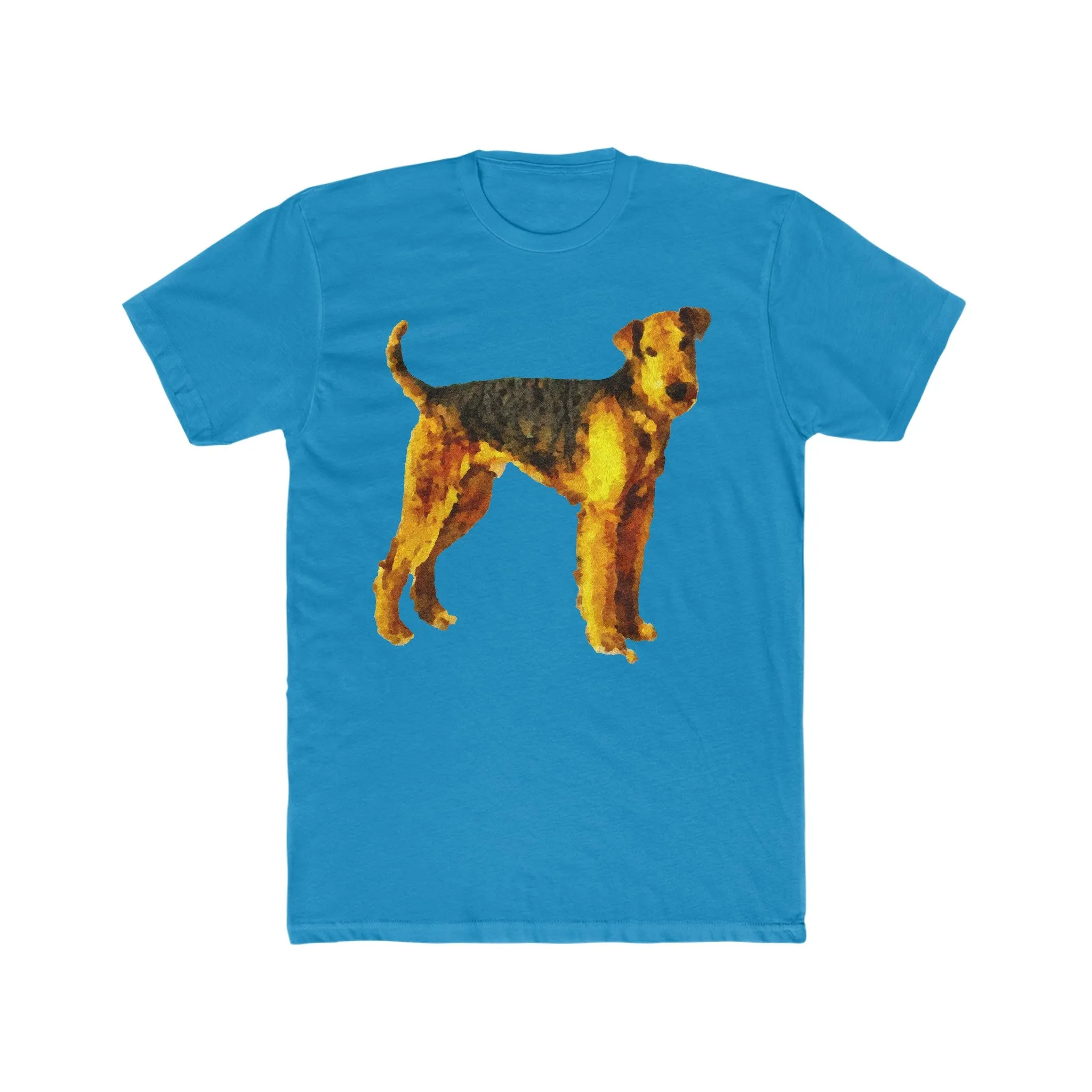 Airedale Terrier 'Lucy' Men's Fitted Cotton Crew Tee