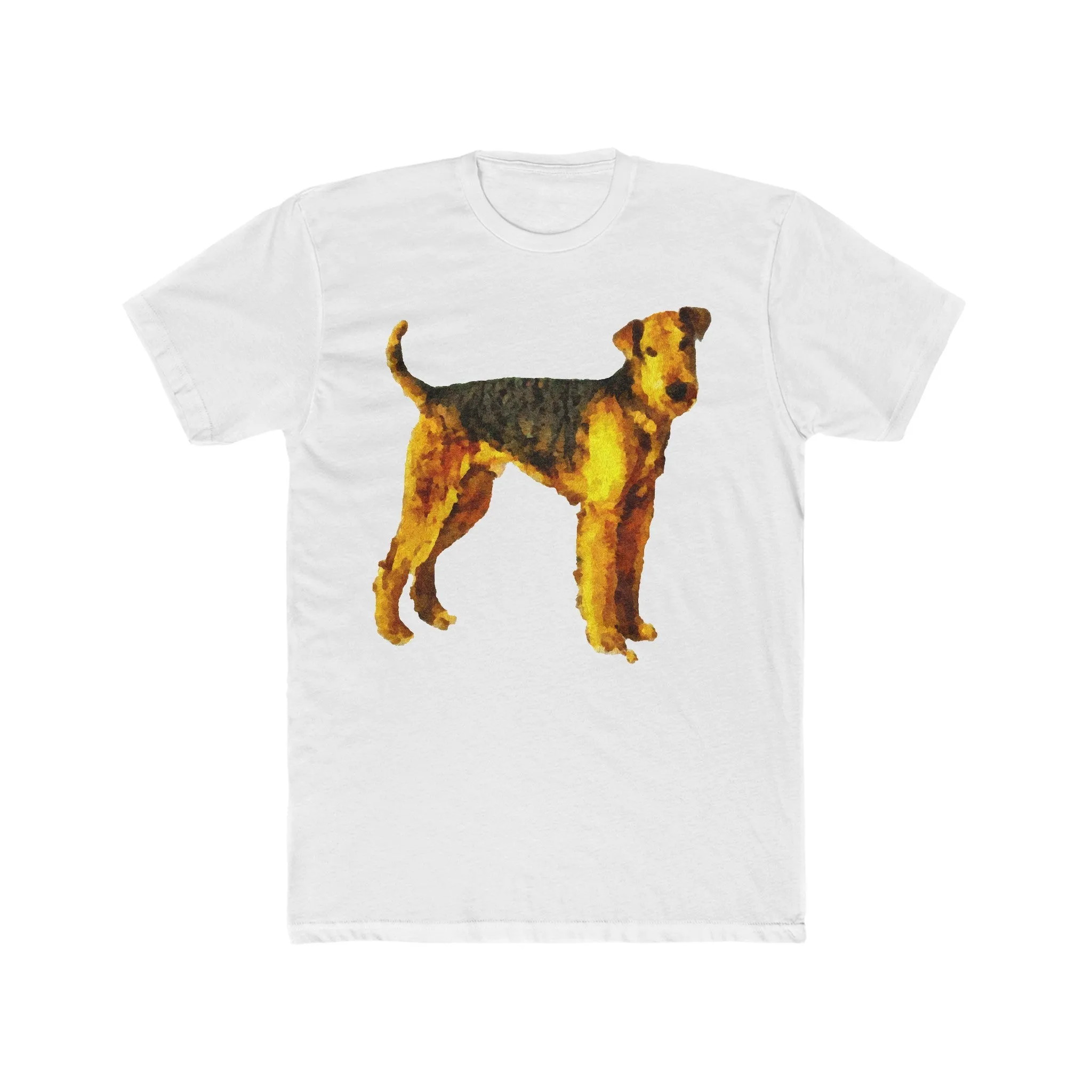 Airedale Terrier 'Lucy' Men's Fitted Cotton Crew Tee