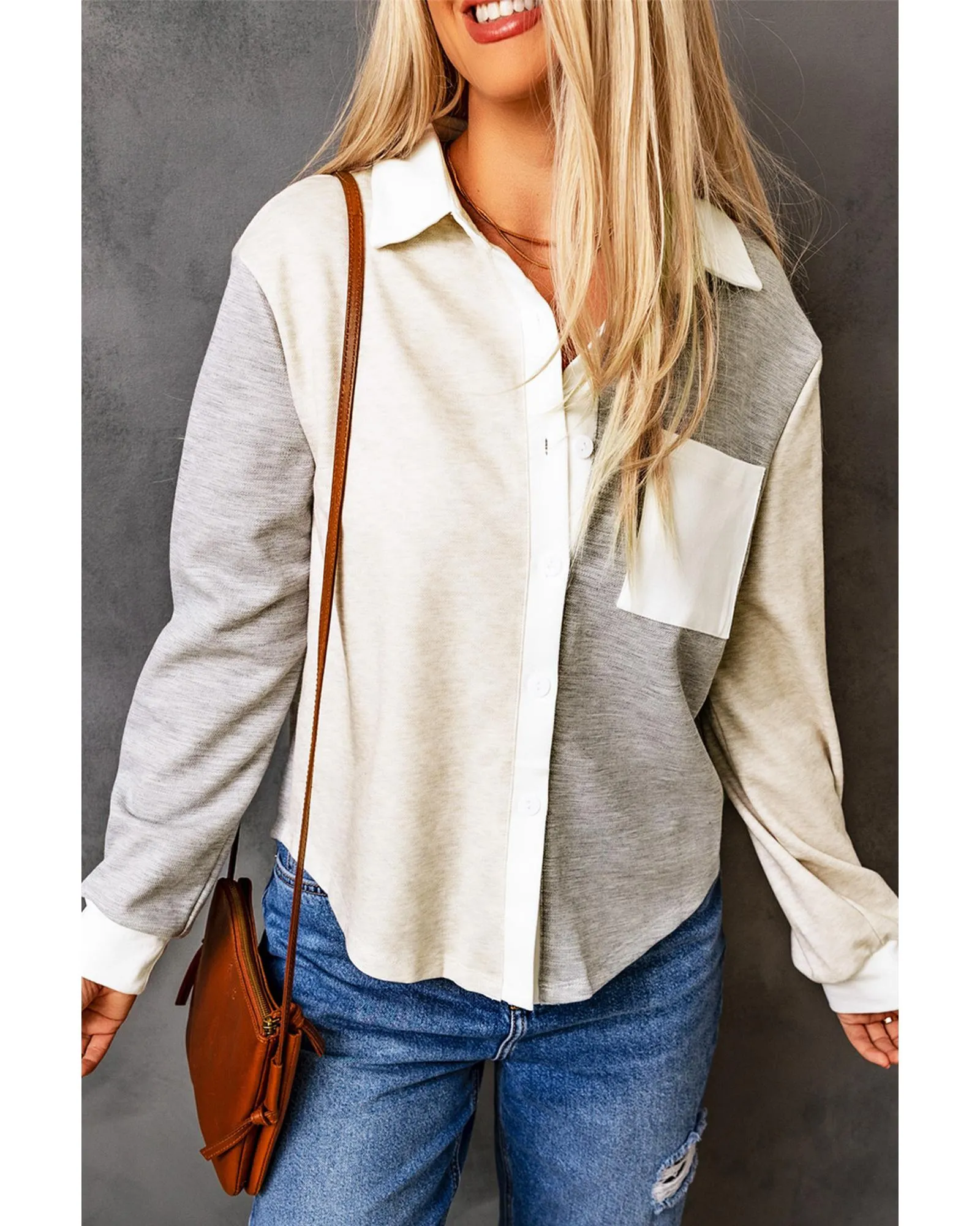 Azura Exchange Colorblock Knit Shirt with Contrast Trim - XL