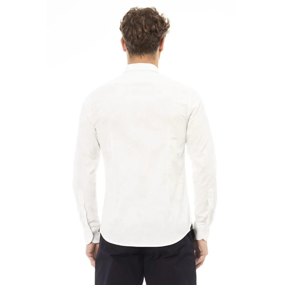 Baldinini Trend Elegant White Italian Collar Shirt for Men