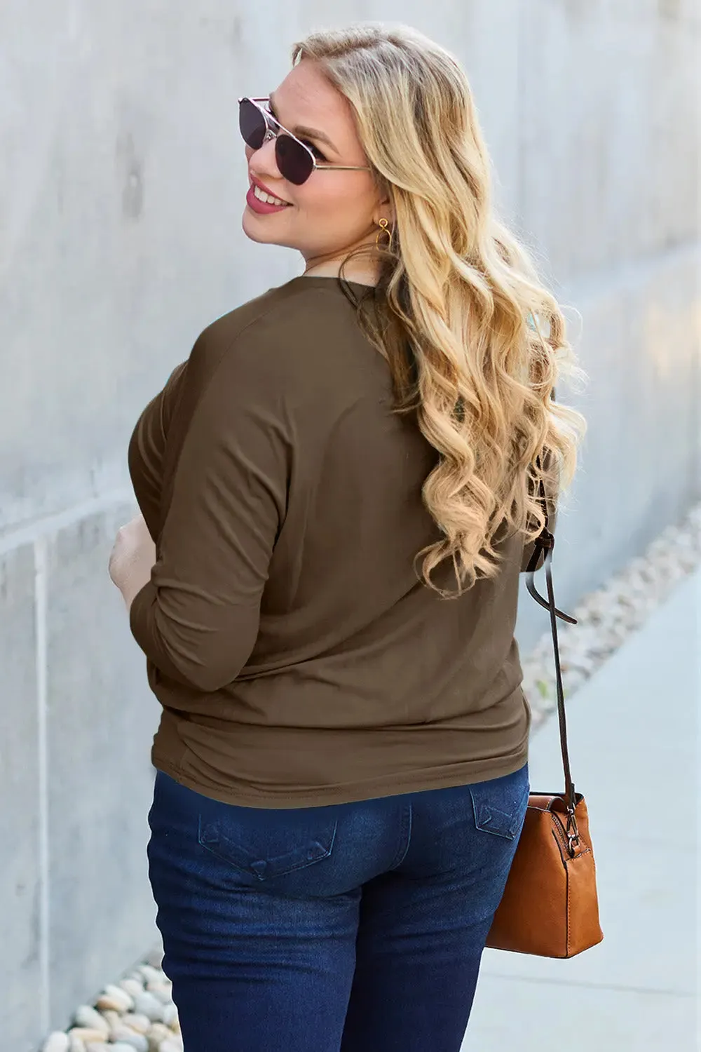 Basic Bae Full Size Round Neck Batwing Sleeve Top  Chic & Comfortable