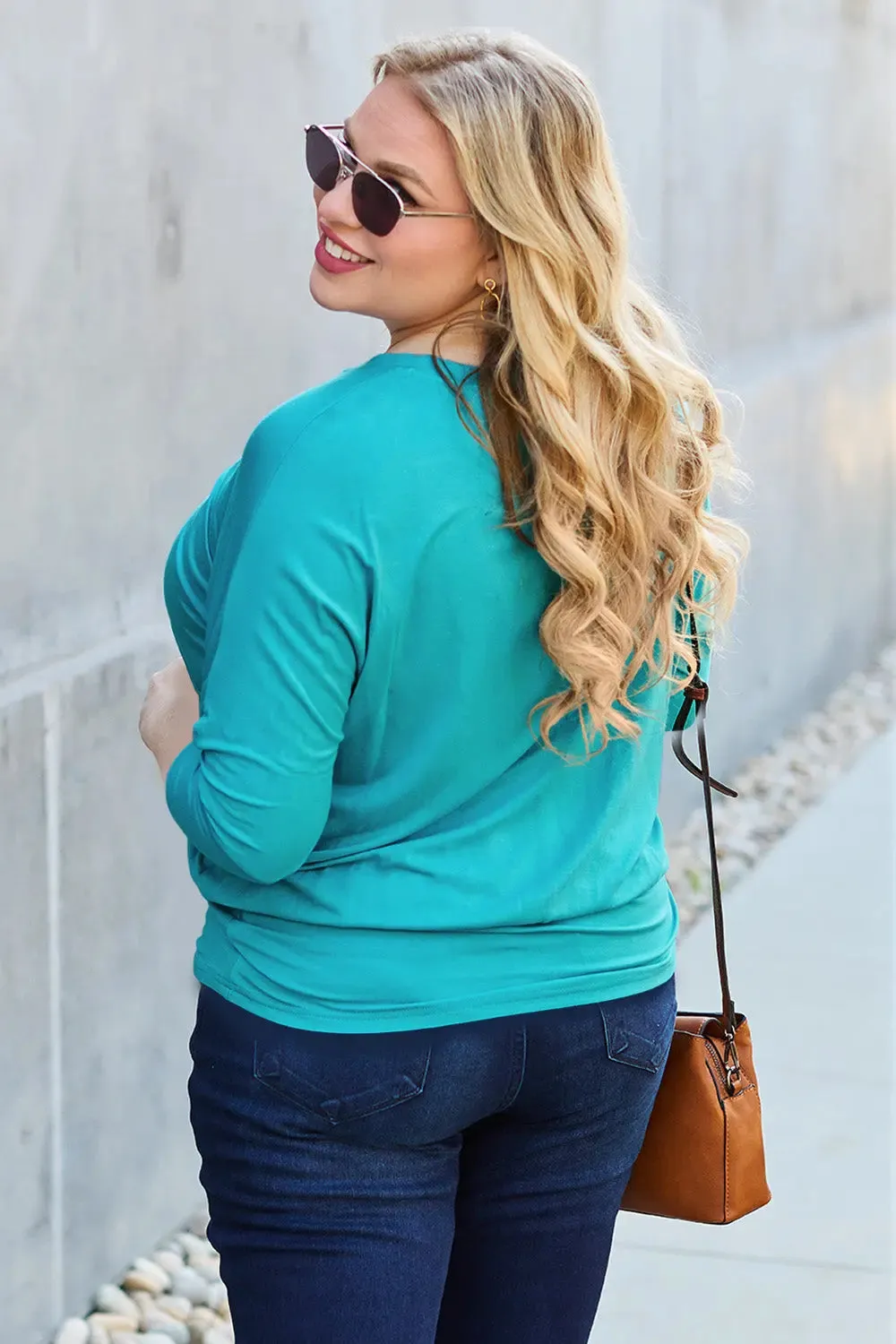 Basic Bae Full Size Round Neck Batwing Sleeve Top  Chic & Comfortable