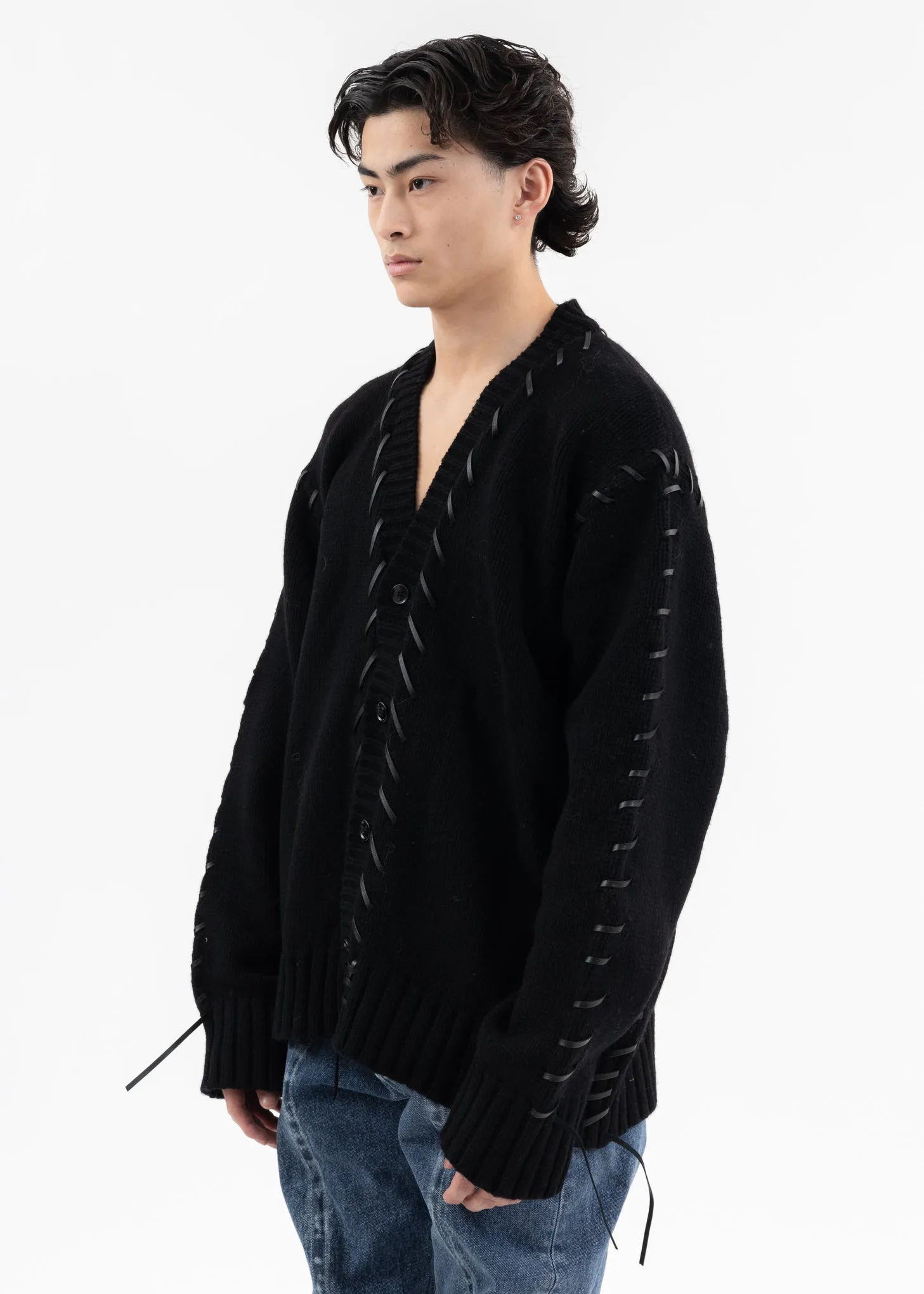 Black LOOPING KNIT CARDIGAN