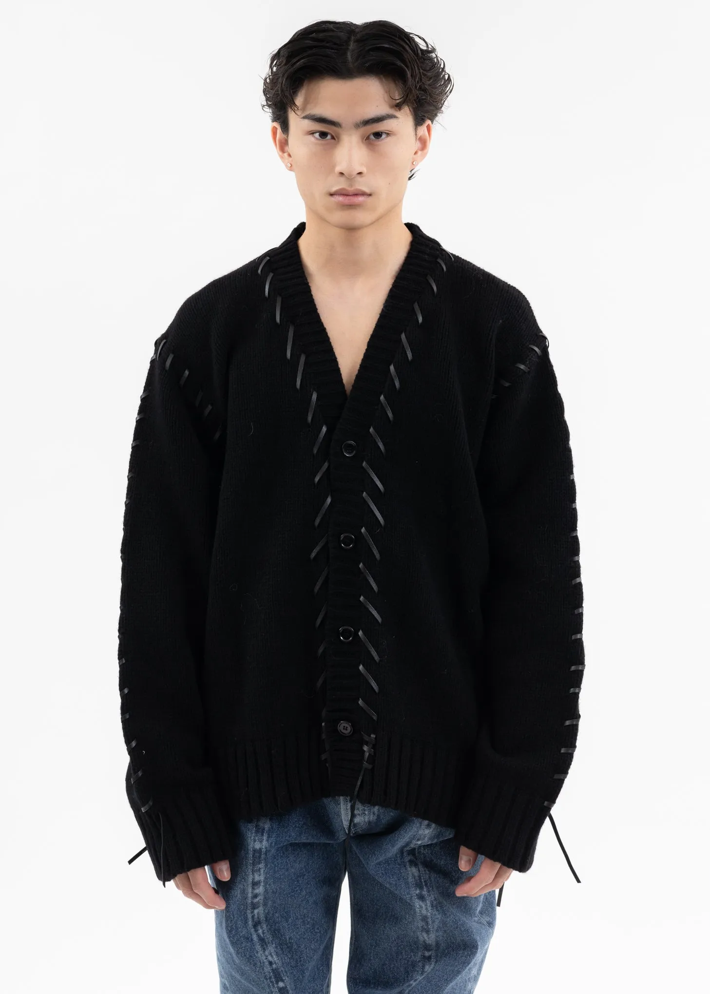 Black LOOPING KNIT CARDIGAN