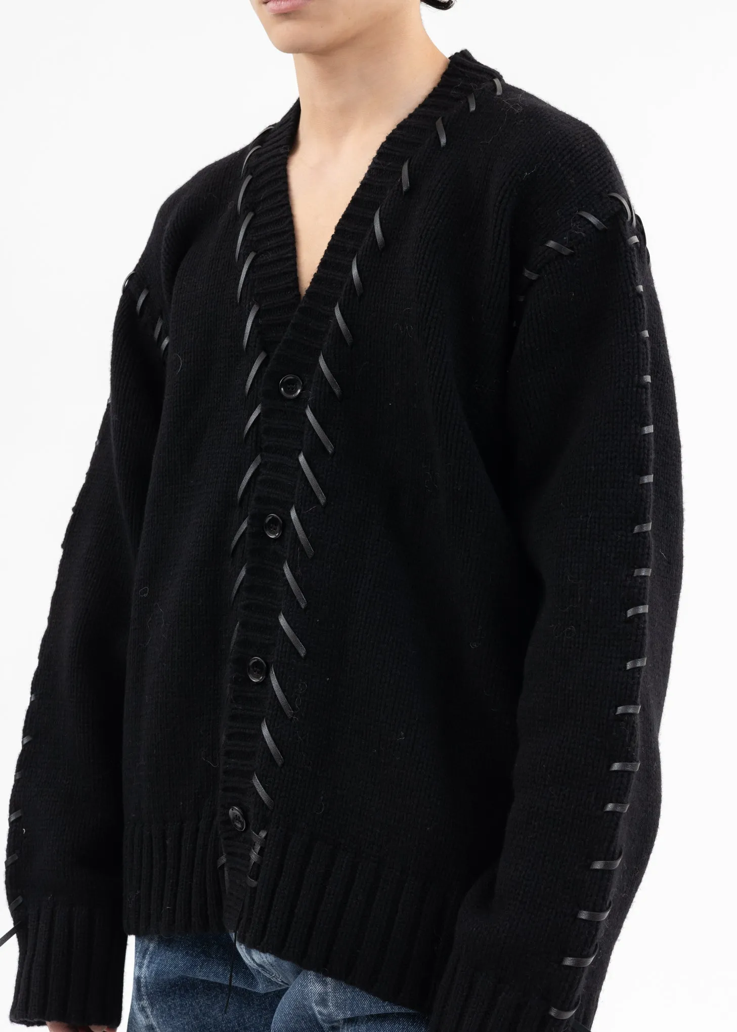 Black LOOPING KNIT CARDIGAN