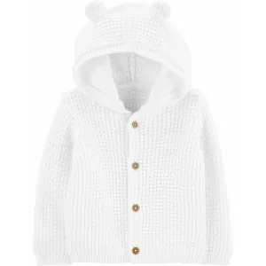 Carter's Hooded Cardigan Unisex White 1L932110