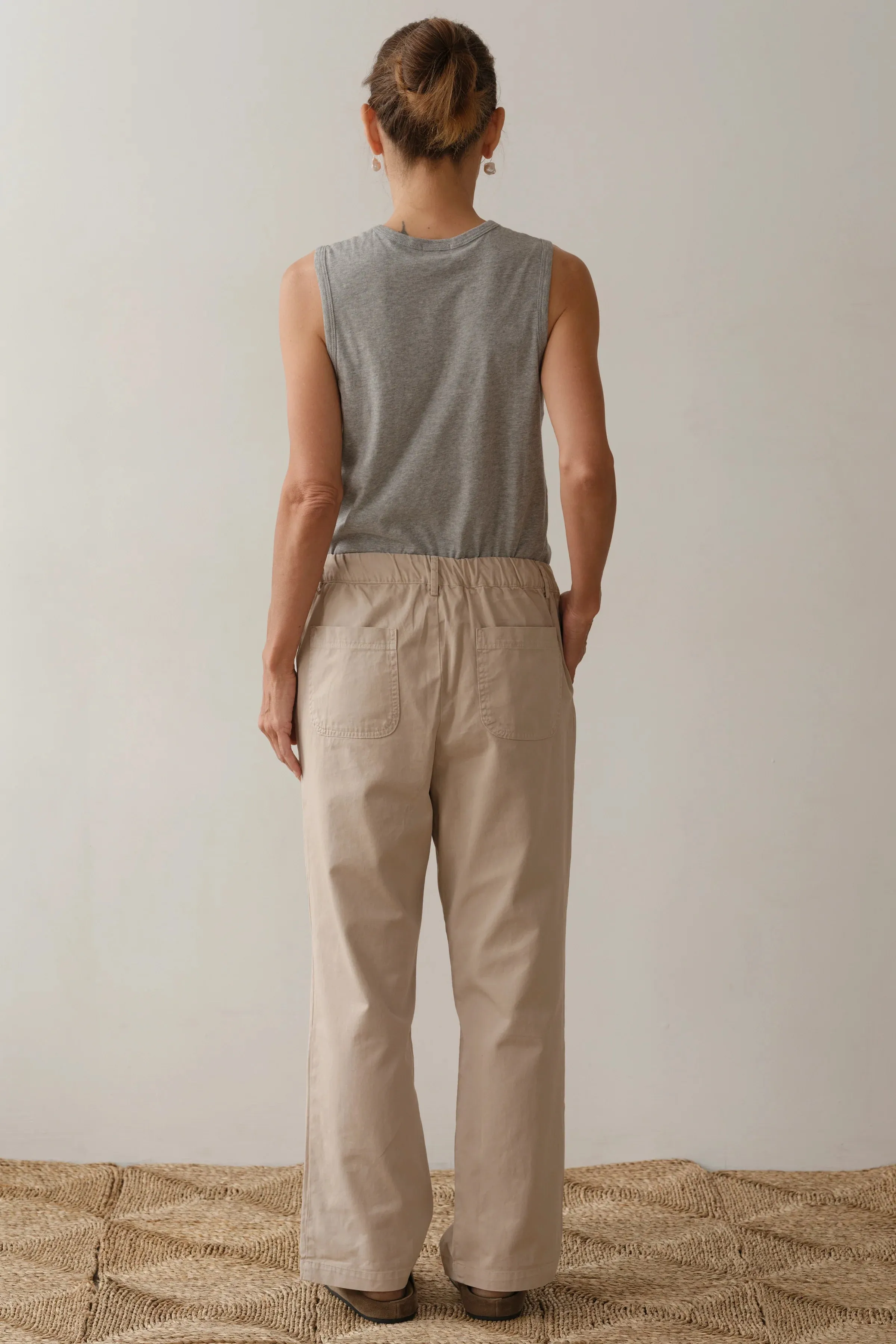Chino Drawstring Pant - Stone