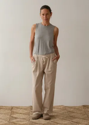Chino Drawstring Pant - Stone