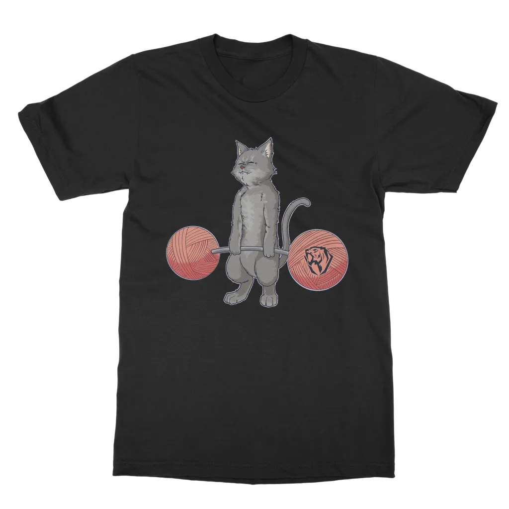 Deadlifting Grey Cat T-shirt (UK)