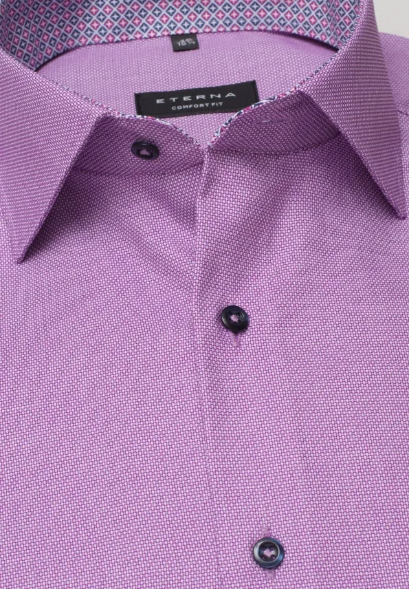 Eterna Purple Twill Formal Shirt Purple