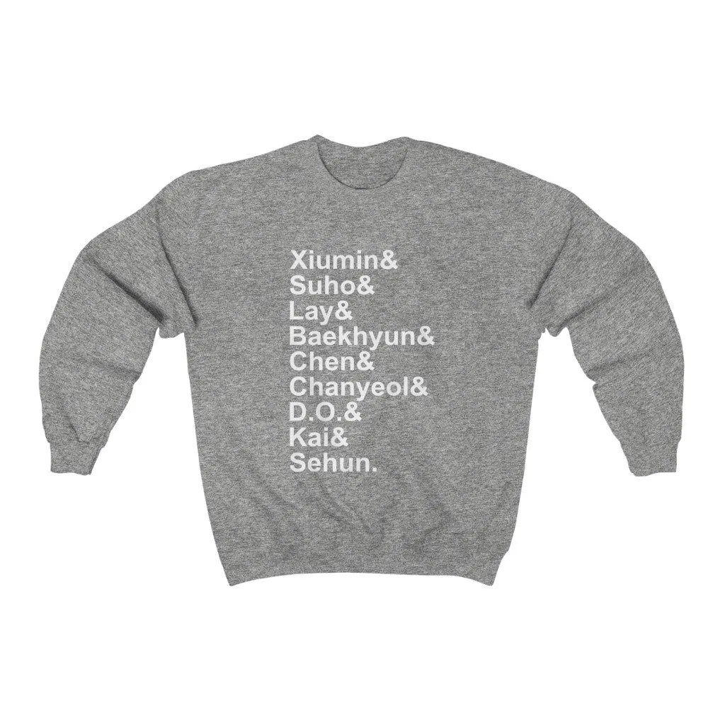 EXO Xiumin& Suho& Lay& Baekhyun& Chen& Chanyeol& Do& Kai& Sehun Sweatshirt - EXO Sweatshirt - Kpop Crewneck Women Sweatshirt