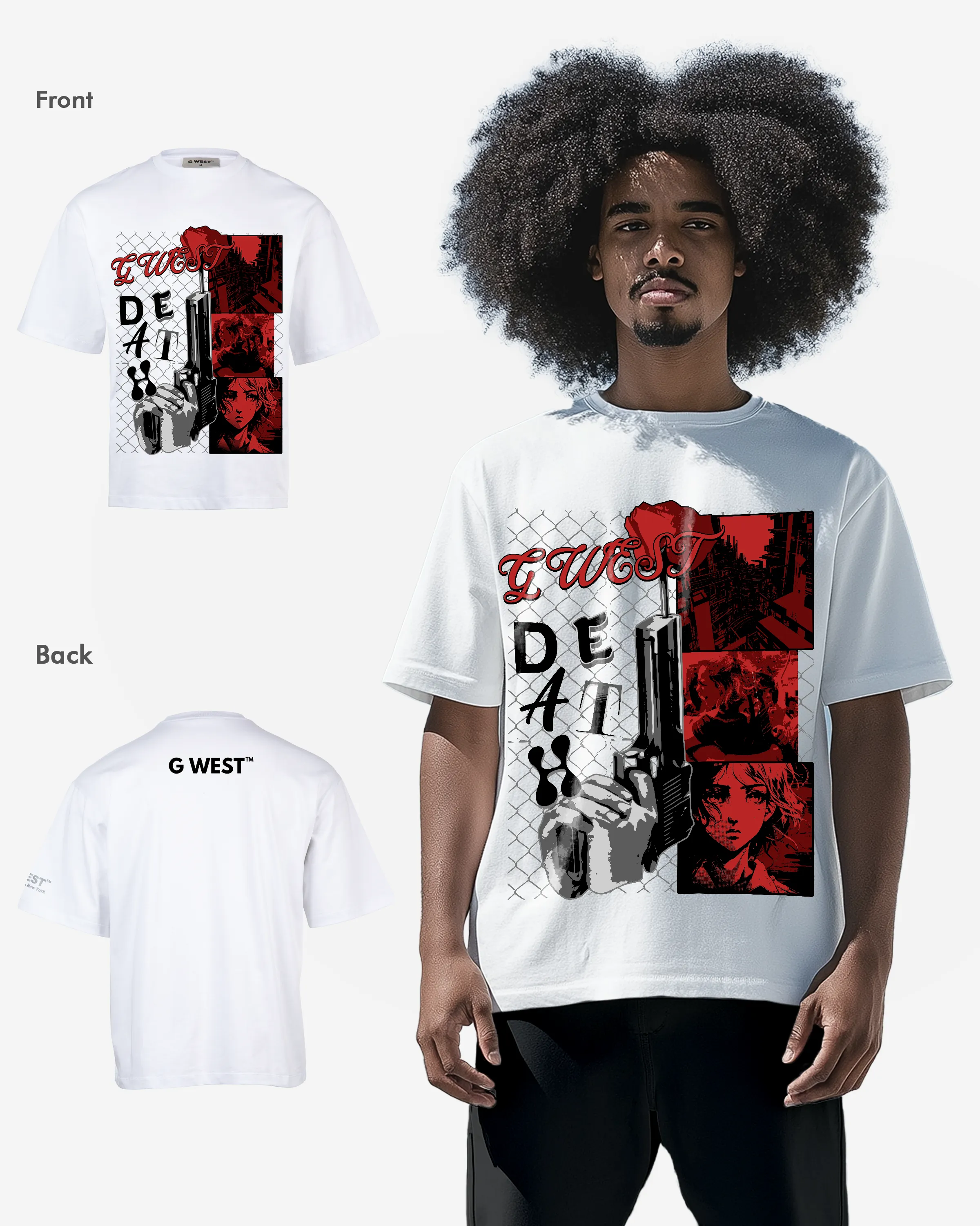 G WEST DEATH OVERSIZED TEE GWROJMT49
