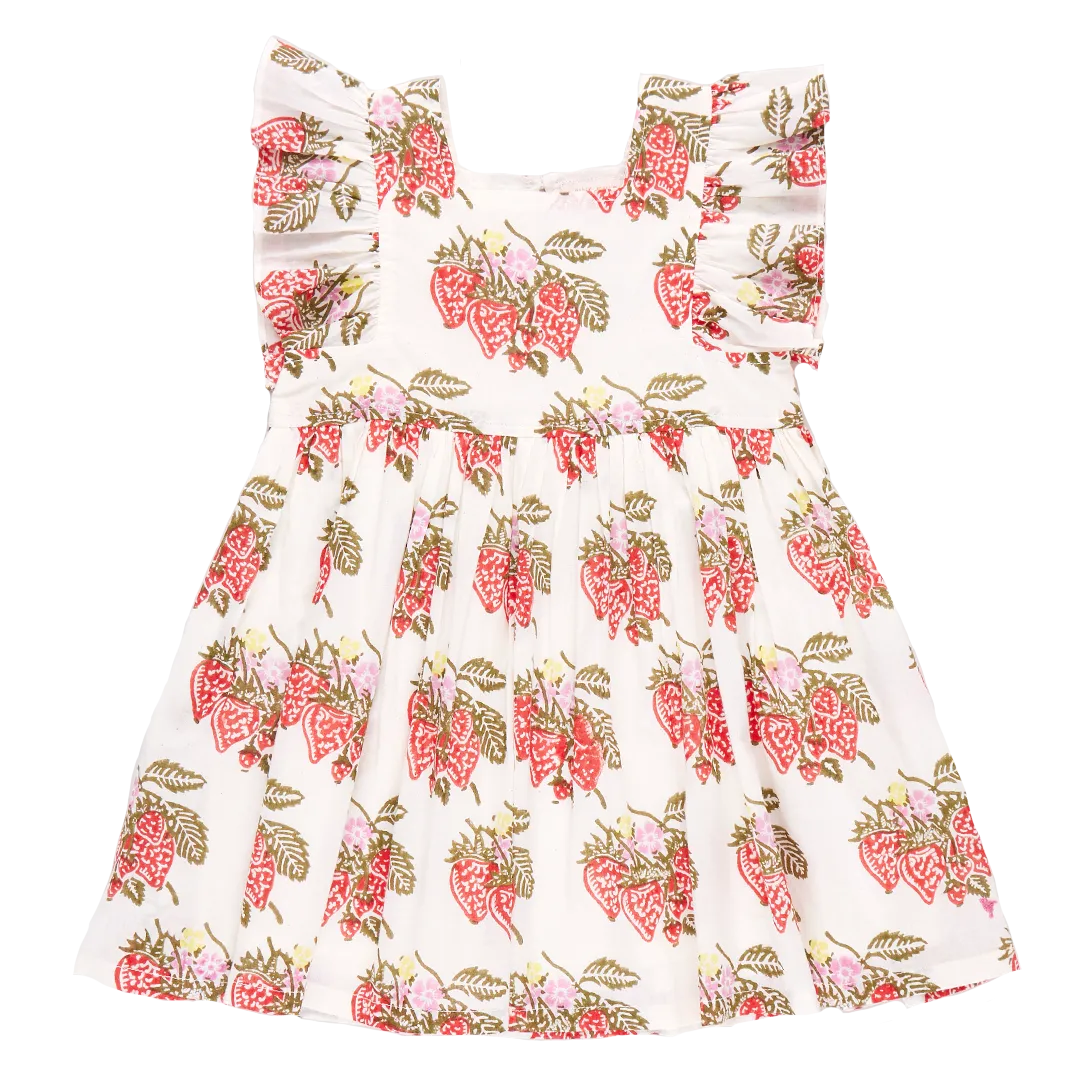 Girls Elsie Dress - Wild Strawberries