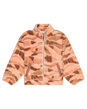 Girls Like Electricity Zip Fleece Jacket in Candlelight Peach Girls Like Electricity Zip Fleece Jacket in Candlelight Peach