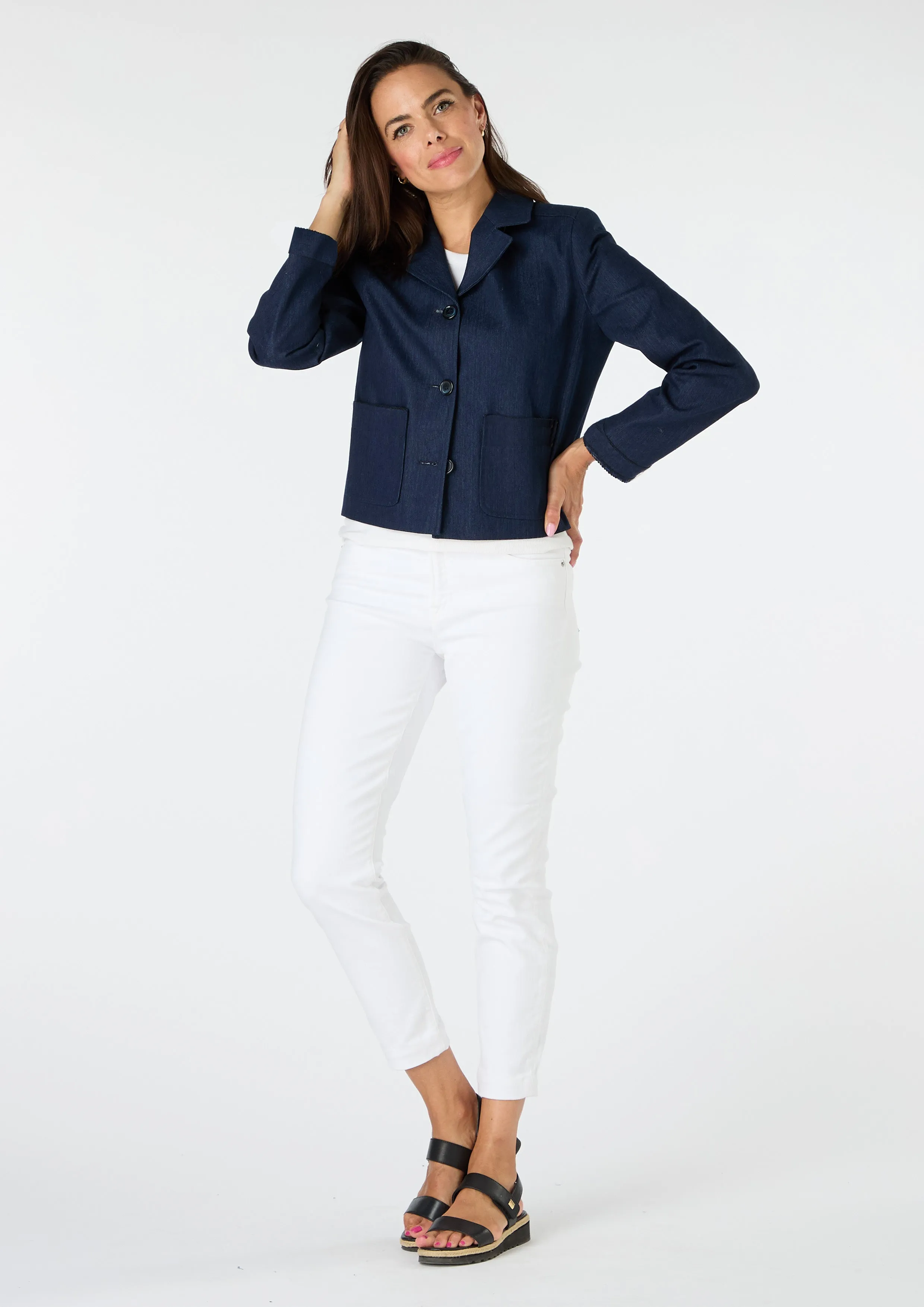 Hailey Navy Denim Jacket - size 10