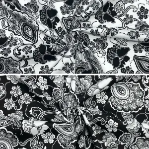 Henna Flowers Cotton Poplin Fabric