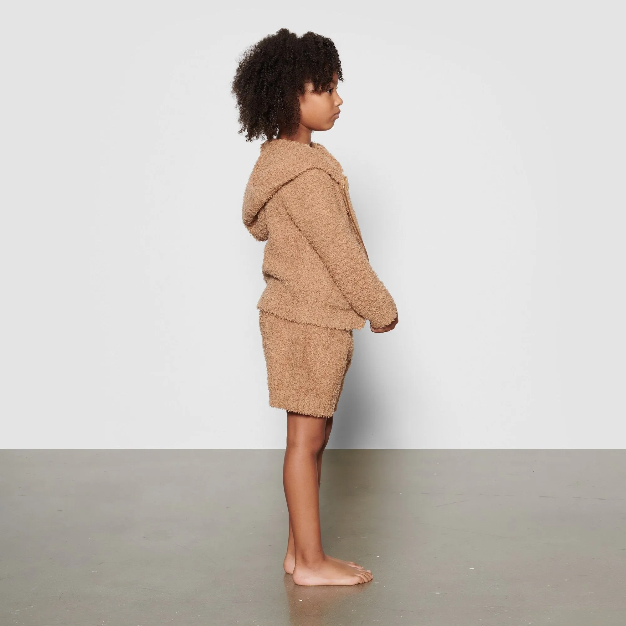 KIDS COZY KNIT HOODIE | CAMEL