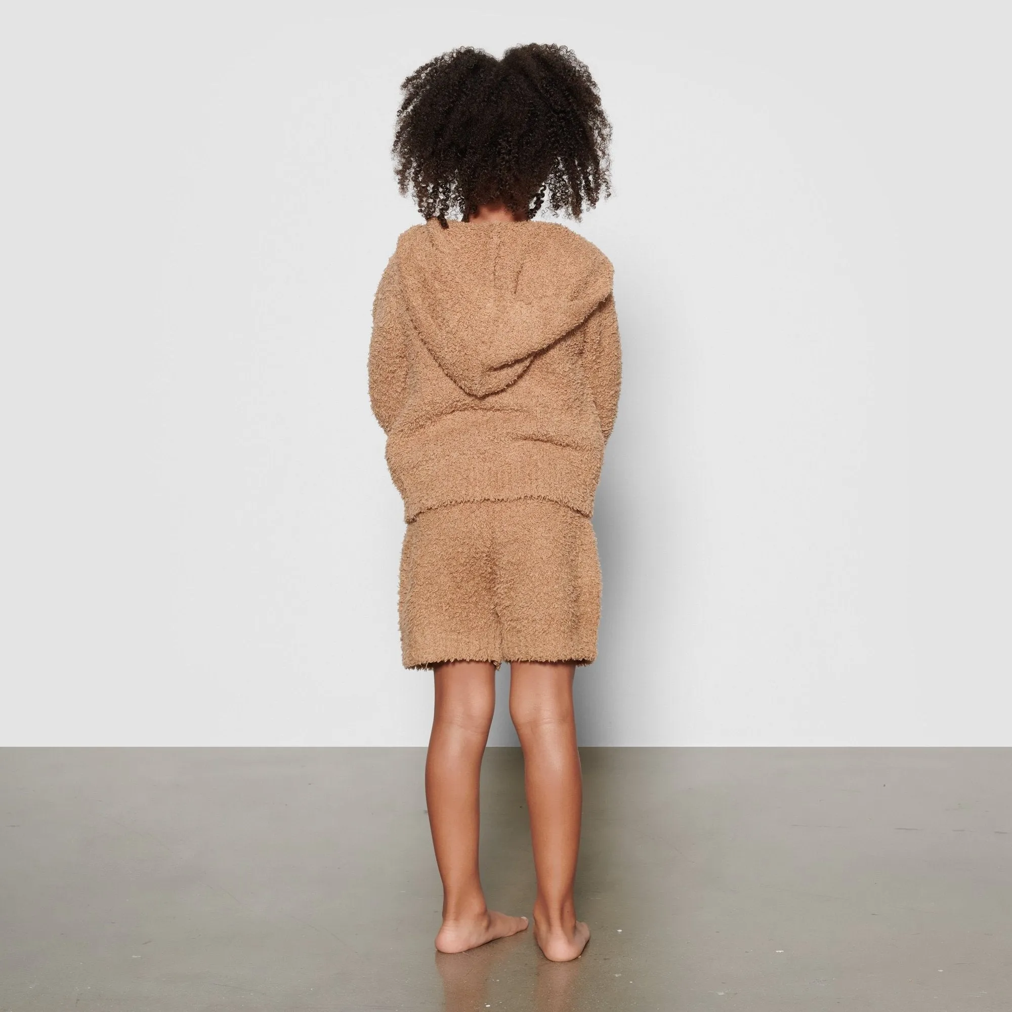 KIDS COZY KNIT HOODIE | CAMEL