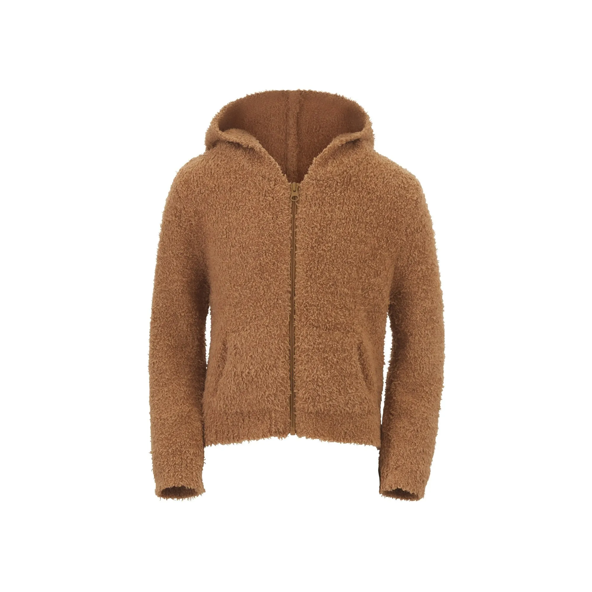 KIDS COZY KNIT HOODIE | CAMEL