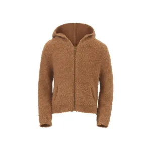 KIDS COZY KNIT HOODIE | CAMEL