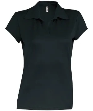 Ladies short-sleeved polo shirt | Black