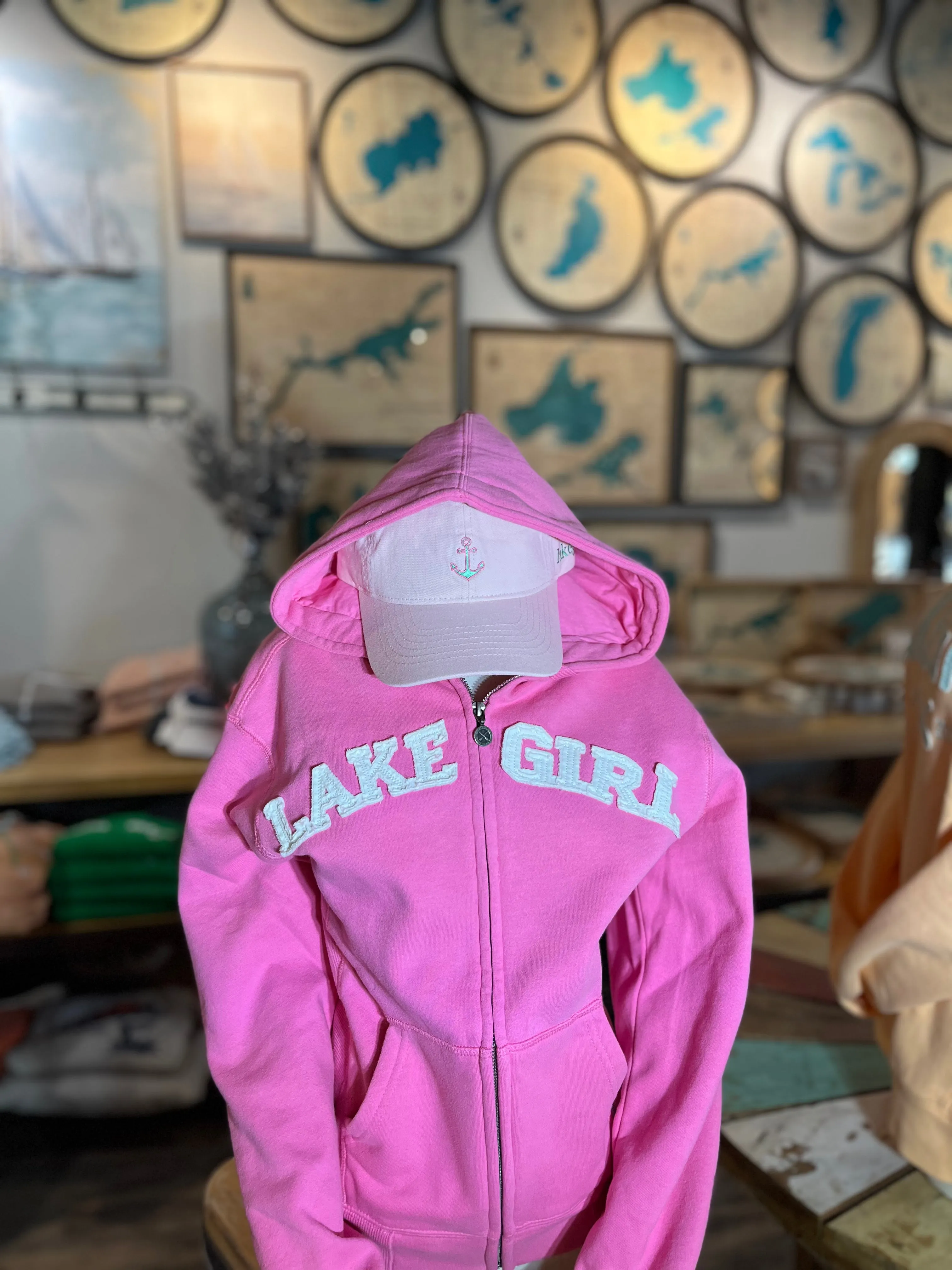 Lakegirl - Full Zip Hoodie - HOT PINK