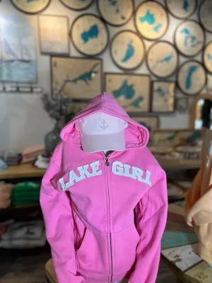 Lakegirl - Full Zip Hoodie - HOT PINK