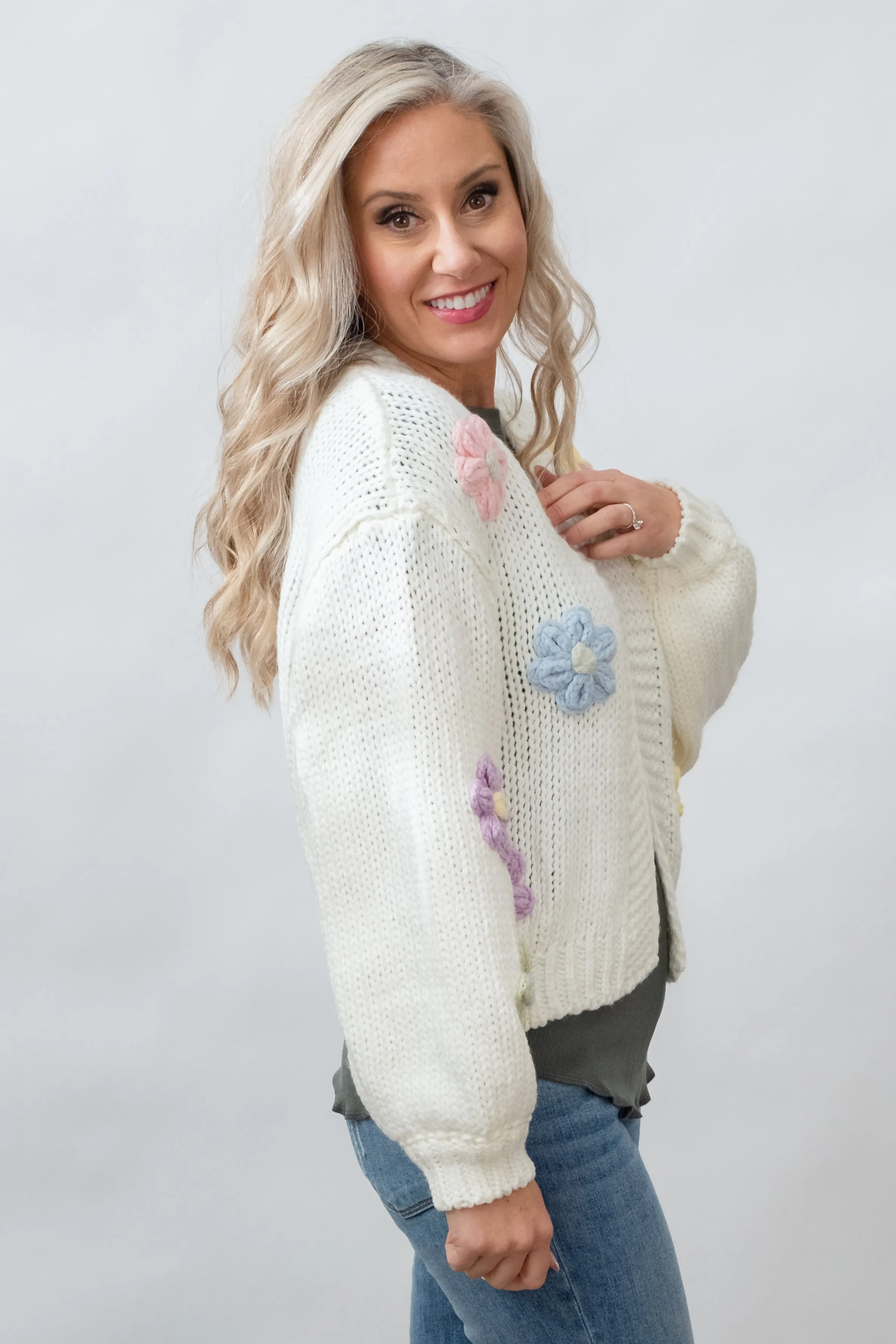 Livvy Pastel Daisy Cardigan