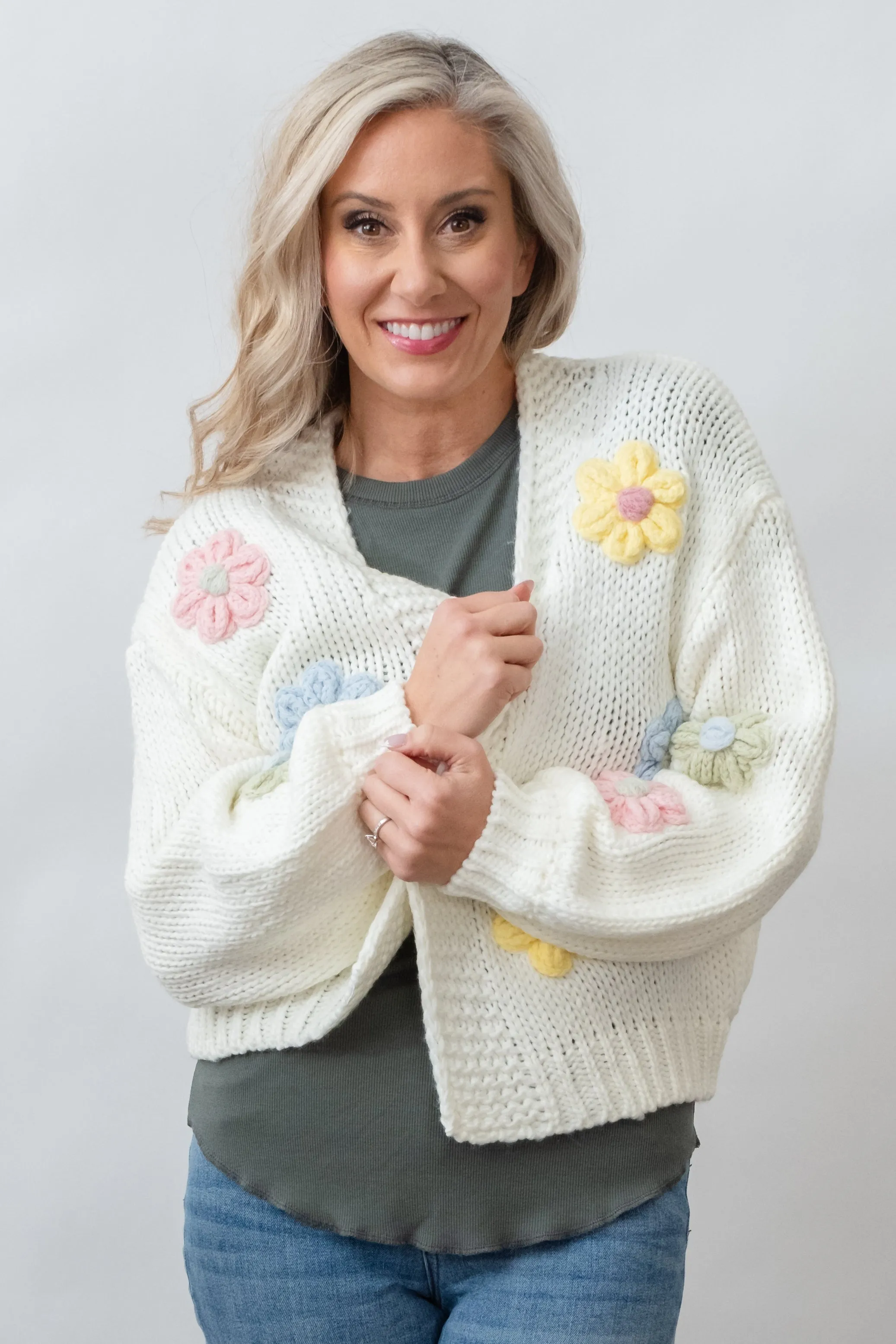 Livvy Pastel Daisy Cardigan