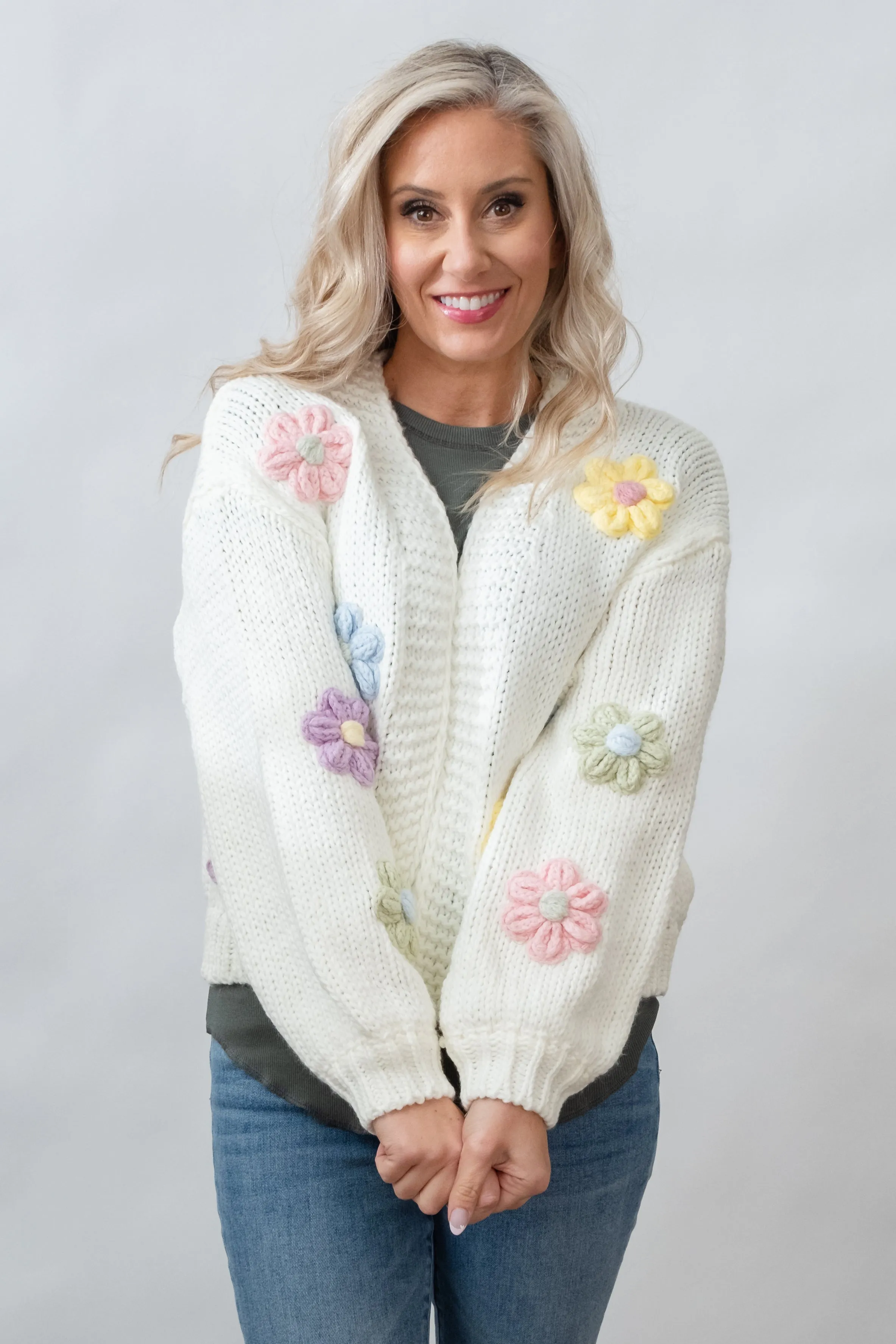 Livvy Pastel Daisy Cardigan