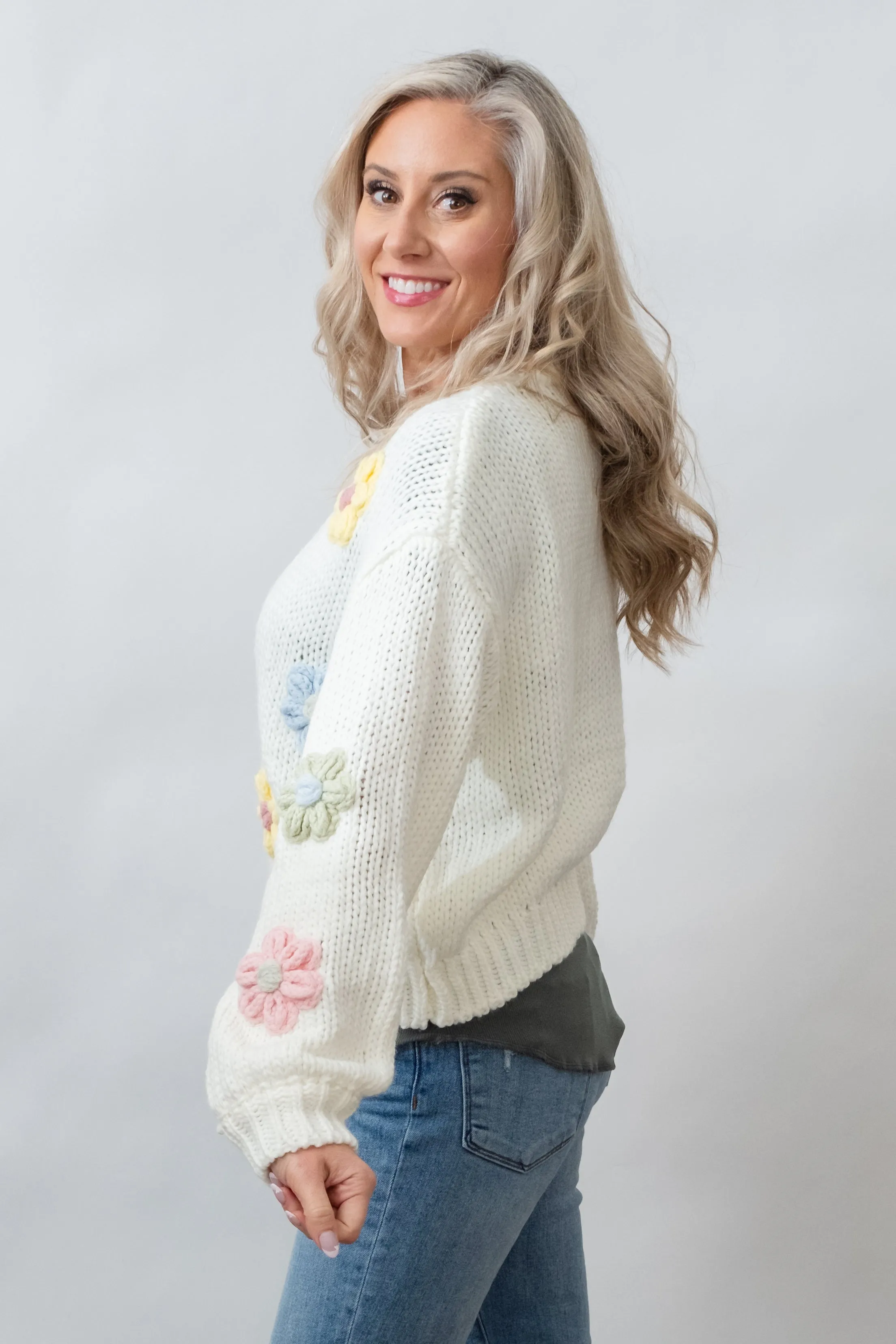 Livvy Pastel Daisy Cardigan