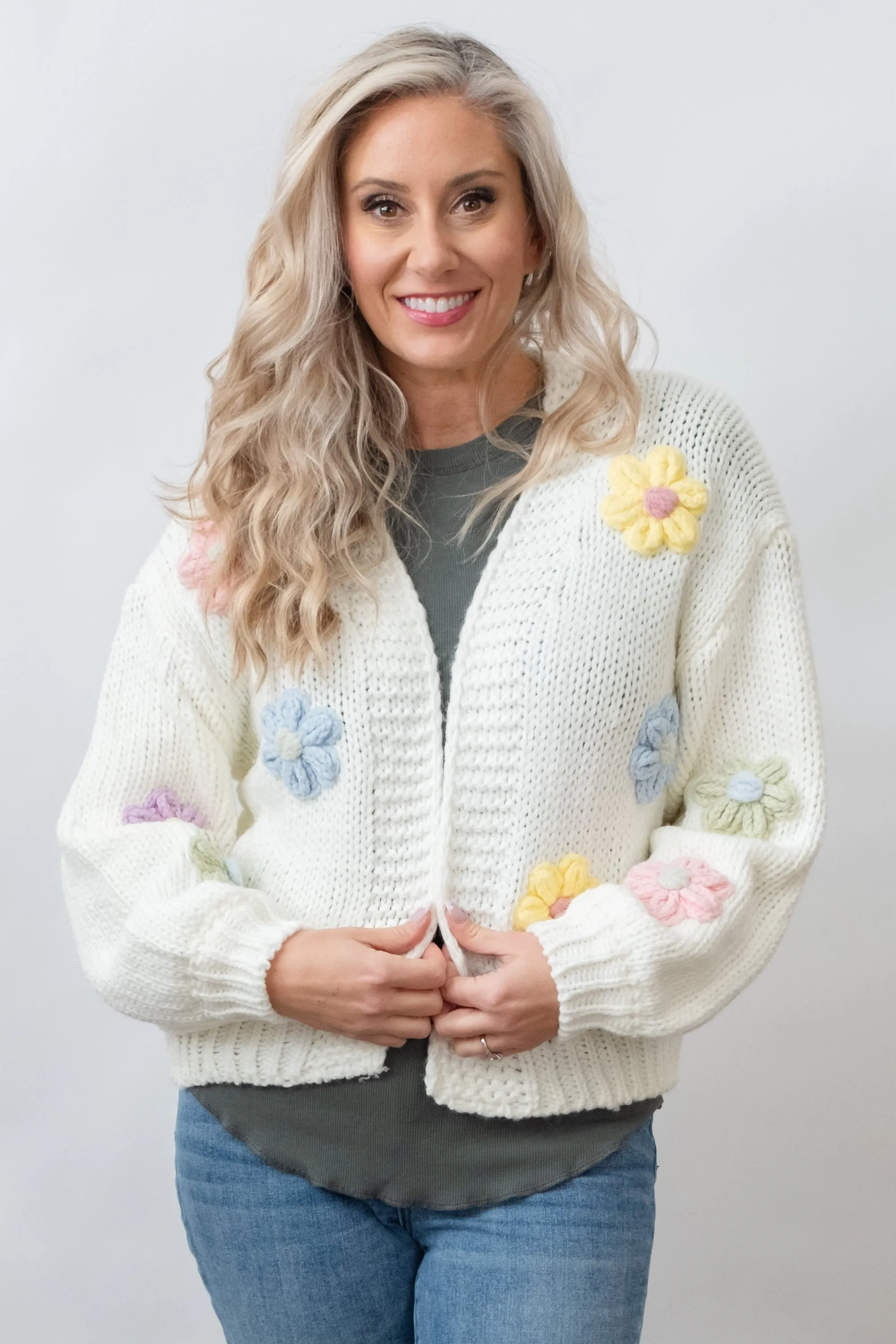 Livvy Pastel Daisy Cardigan