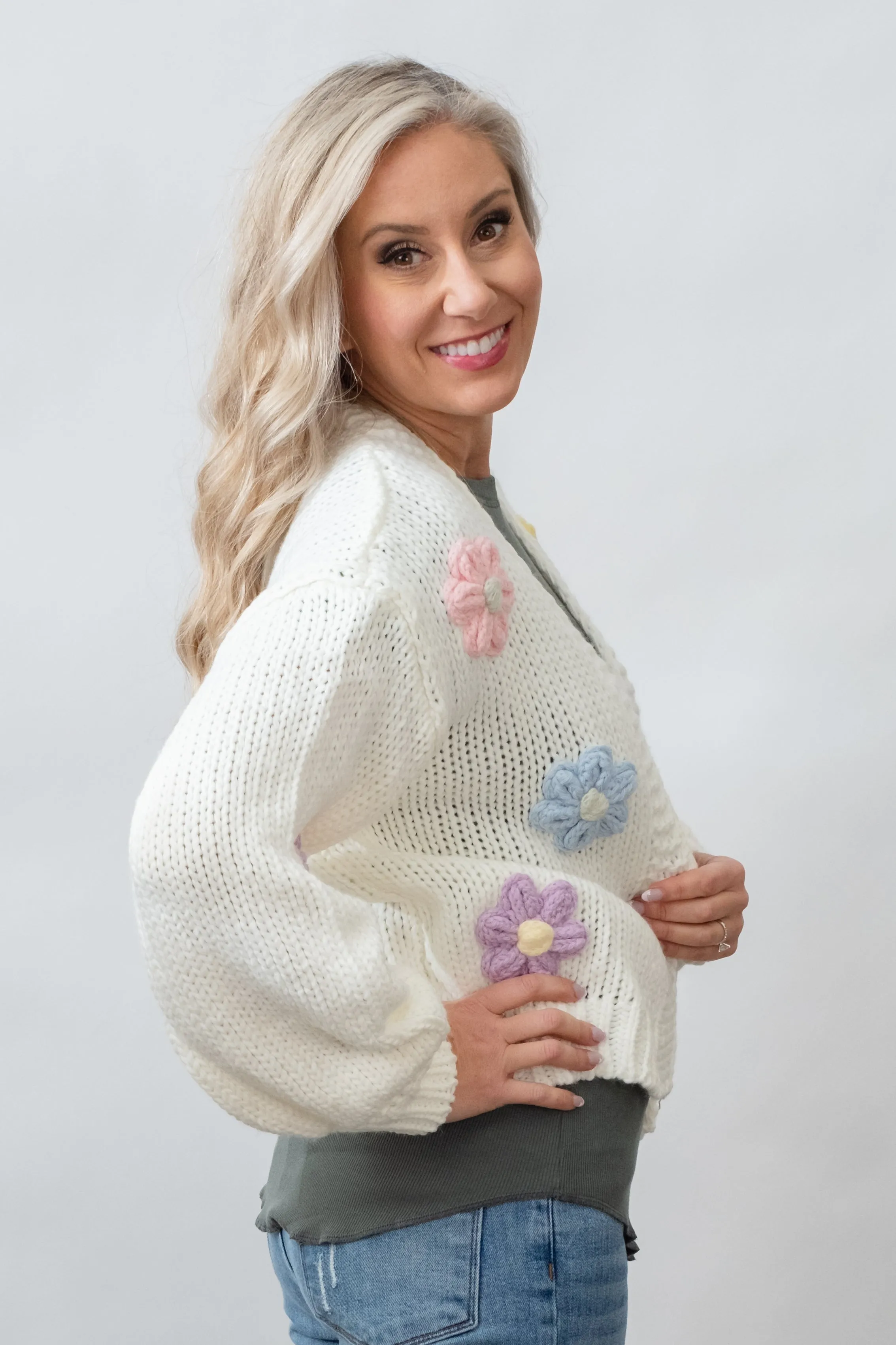 Livvy Pastel Daisy Cardigan
