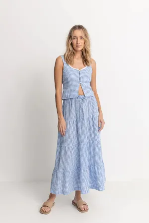 Lola Check Tiered Maxi Skirt