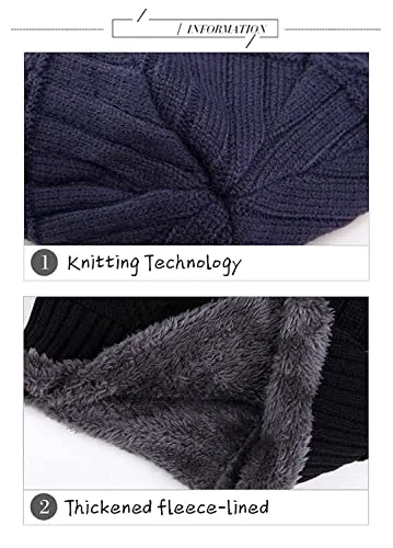 Mahi Fab clipper Woolen Beanie/Skull Cap & Neck Warmer (Muffler) Combo for Winters with Faux Fur Inner Side |Warm Hat| Hedging Hat Scarf Set | Winter Cap | Air Proof Cap | Woolen Cap | Ear Warmer