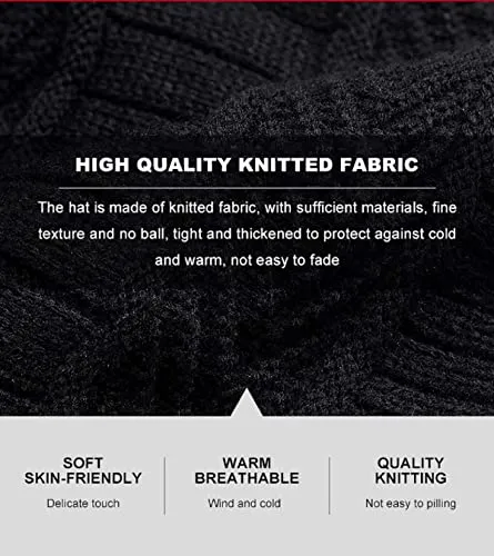 Mahi Fab clipper Woolen Beanie/Skull Cap & Neck Warmer (Muffler) Combo for Winters with Faux Fur Inner Side |Warm Hat| Hedging Hat Scarf Set | Winter Cap | Air Proof Cap | Woolen Cap | Ear Warmer
