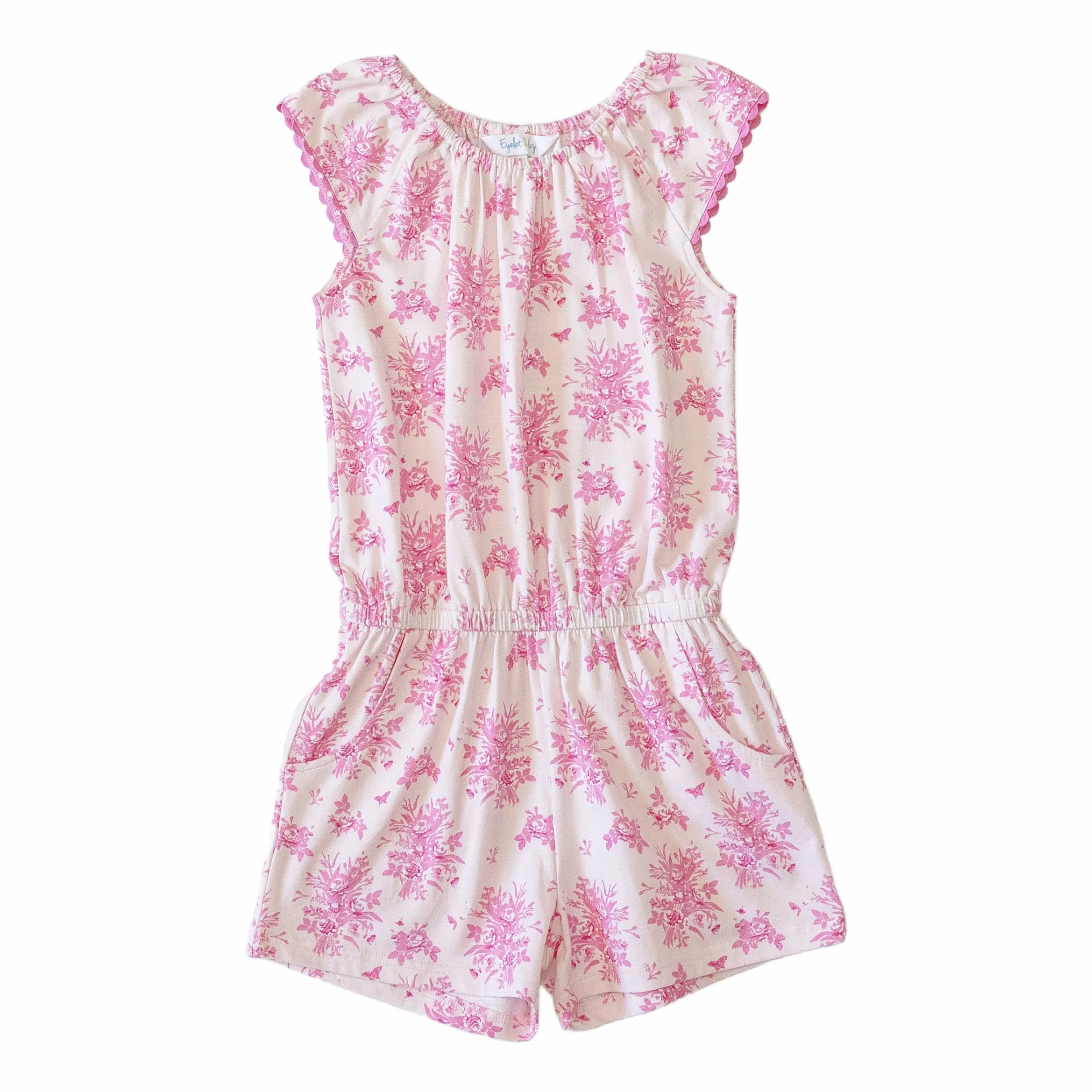 Mignonne Girls Romper - Pink Vintage Floral