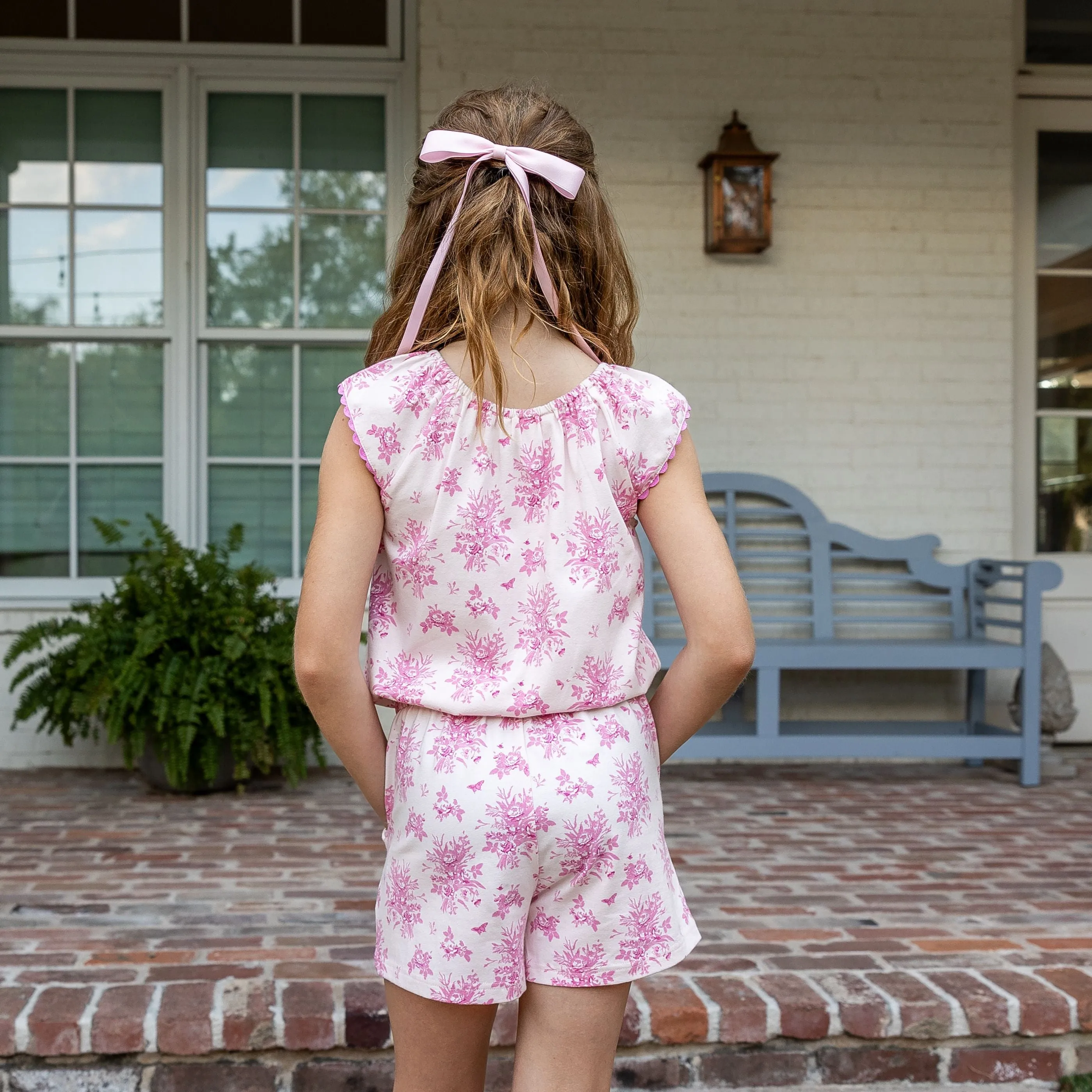 Mignonne Girls Romper - Pink Vintage Floral