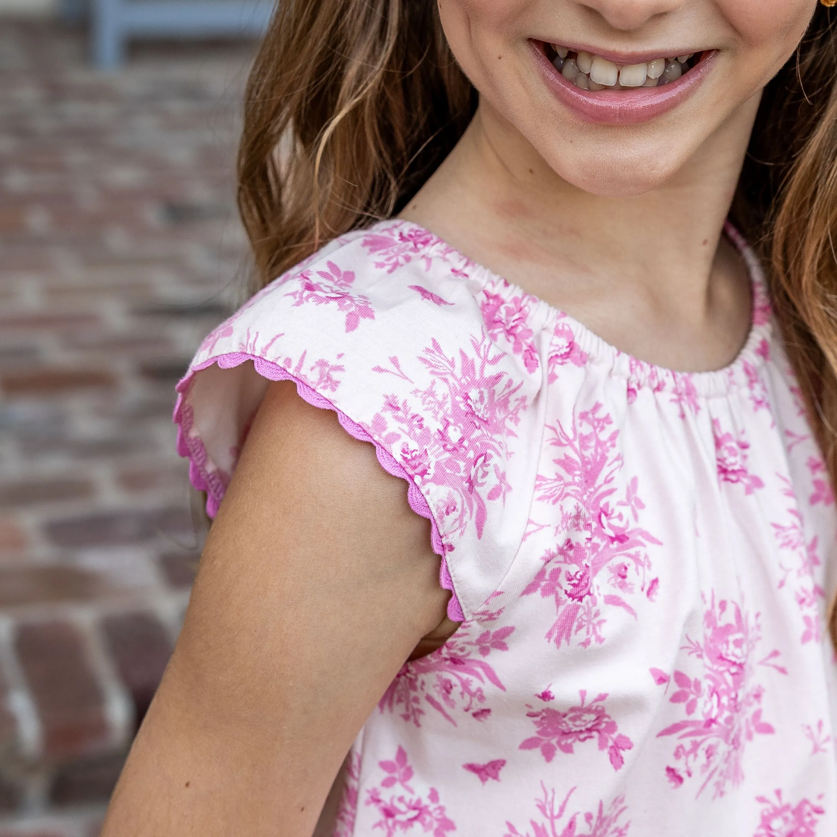Mignonne Girls Romper - Pink Vintage Floral