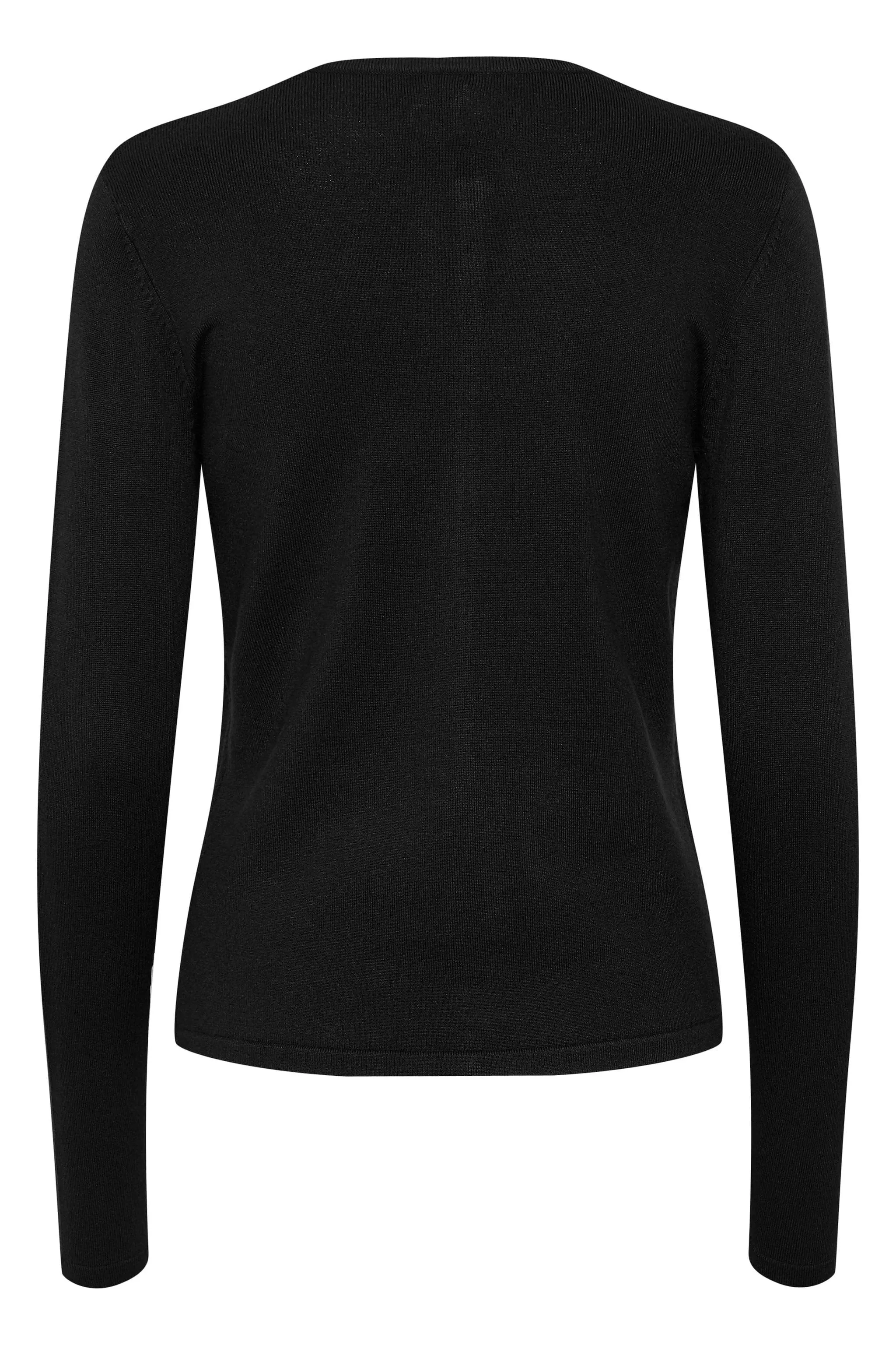 Mila Round Neck Button Through Cardigan - Black