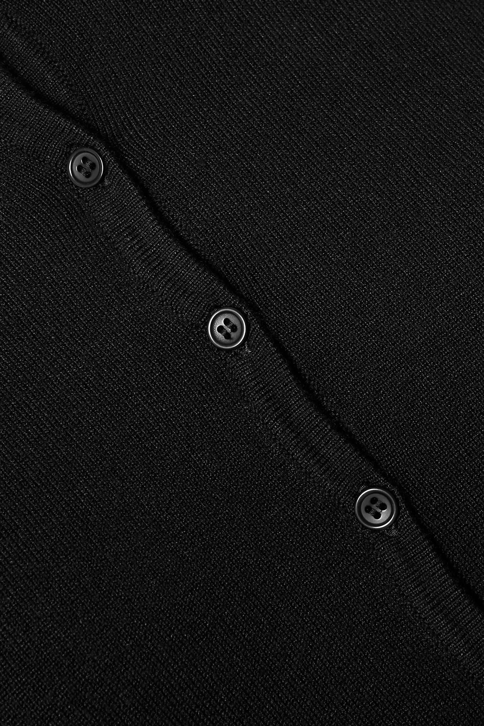 Mila Round Neck Button Through Cardigan - Black
