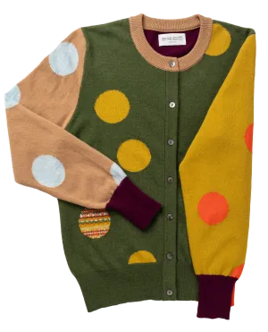 NEW Eribe Melrose Crew Cardigan - Olive Dot