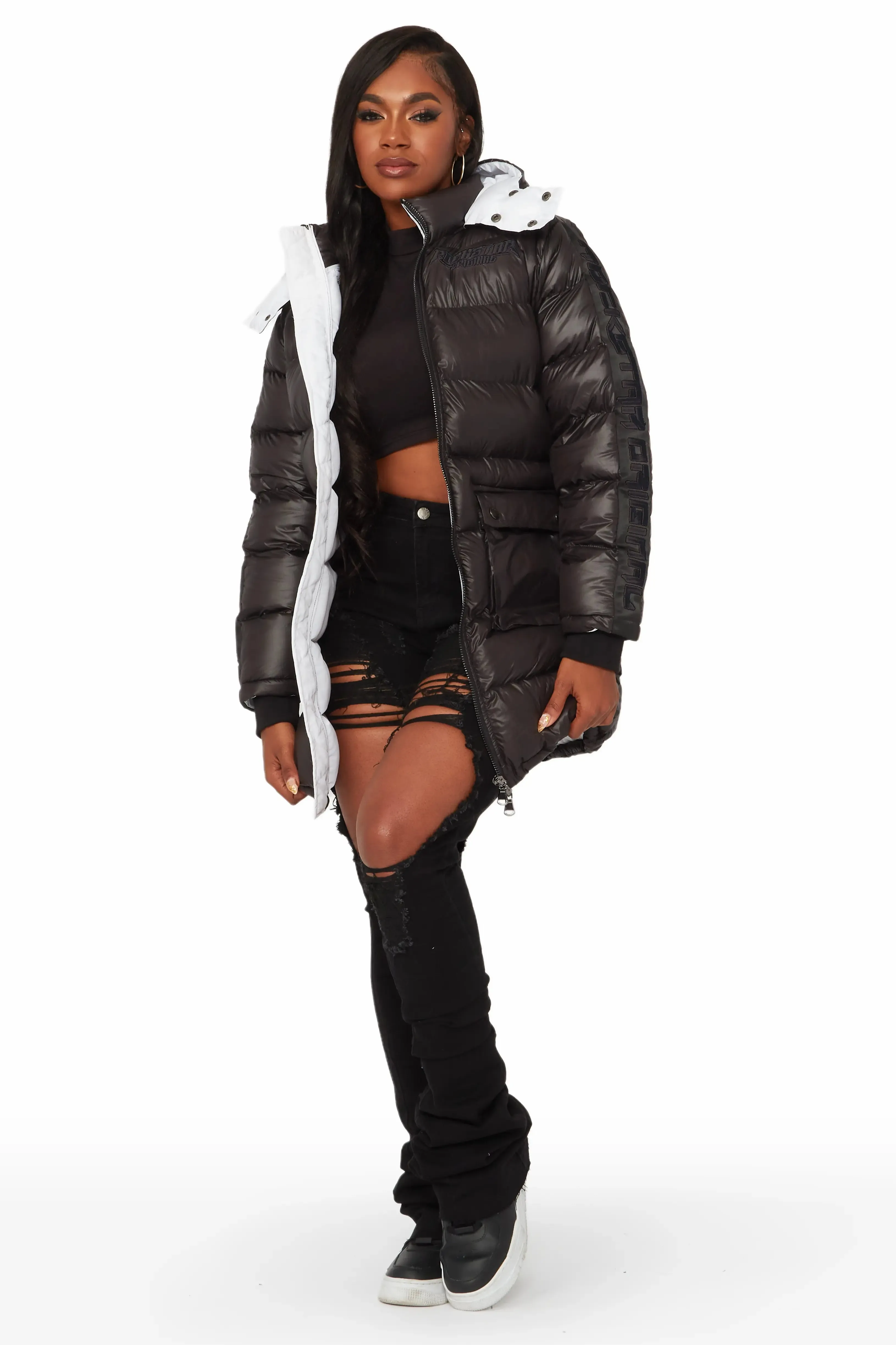 Nikita Black/Black Long Puffer Jacket