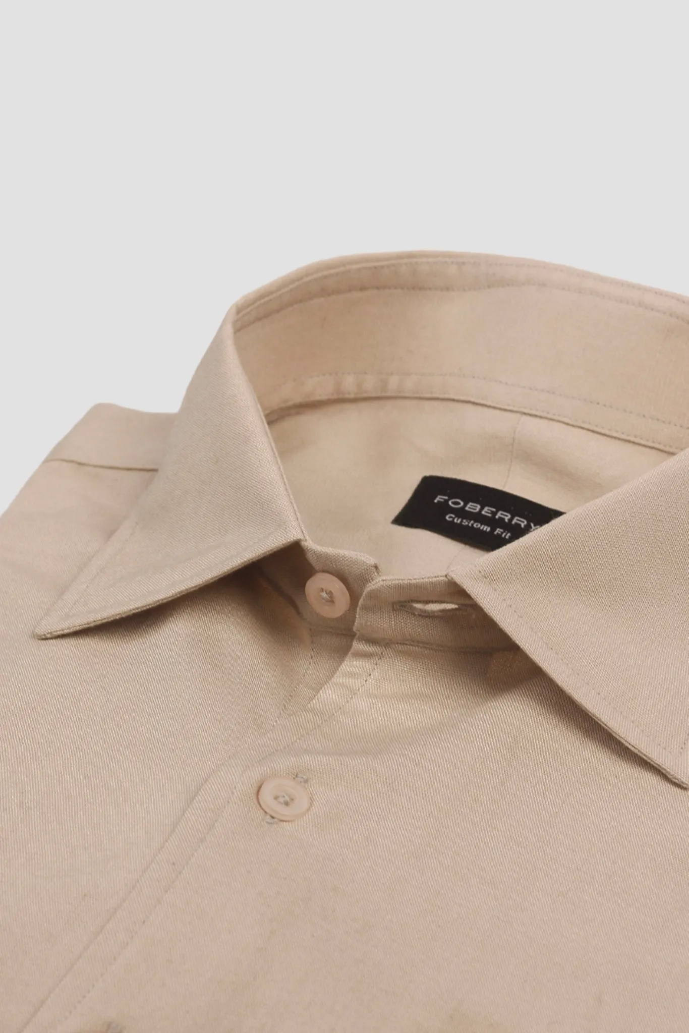 Pale Beige Linen Shirt