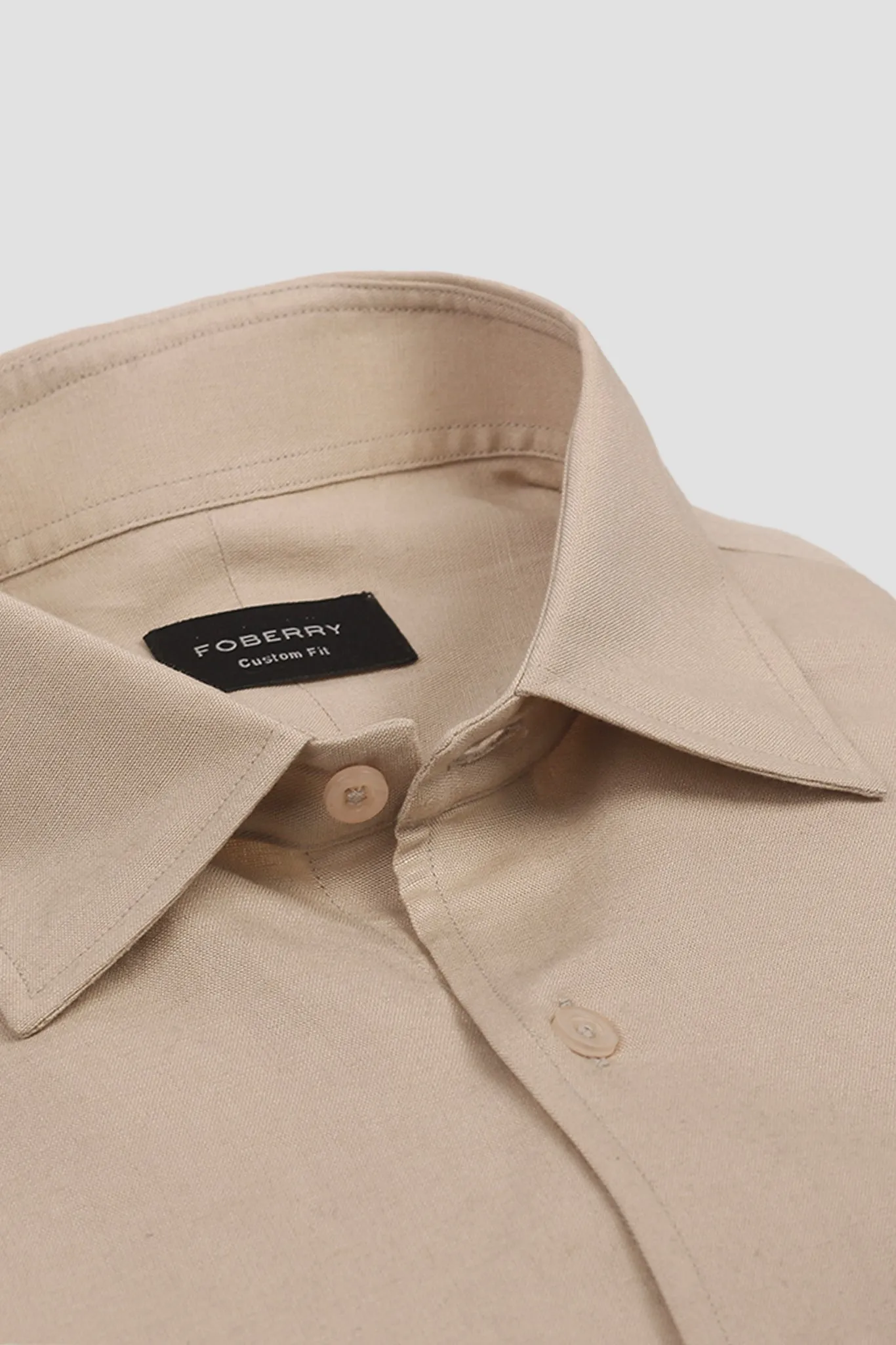 Pale Beige Linen Shirt
